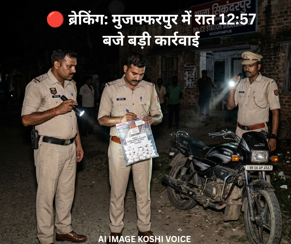 मुजफ्फरपुर में बिहार पुलिस द्वारा 100 स्मैक पुड़िया और बाइक के साथ तस्कर गिरफ्तार