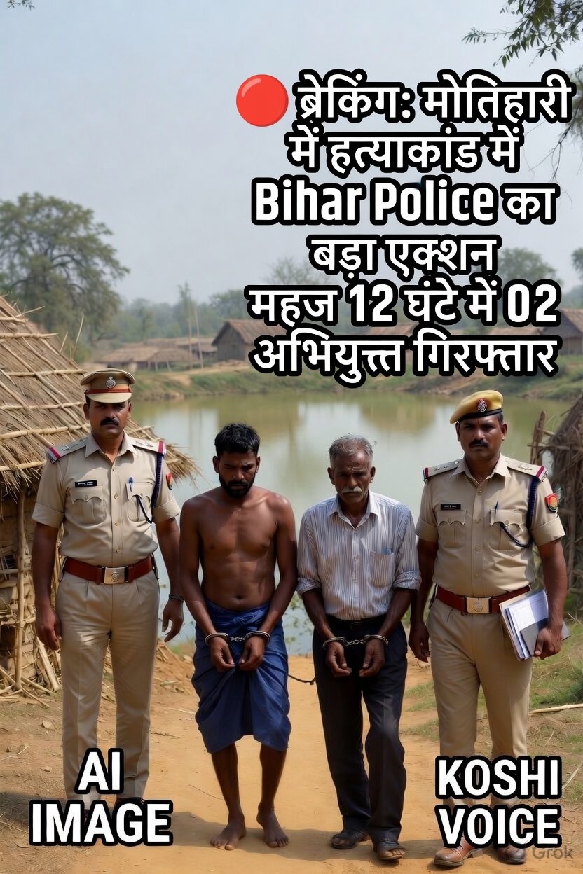 पूर्वी चम्पारण के मोतिहारी में हत्या मामले में बिहार पुलिस द्वारा दो आरोपी गिरफ्तार
