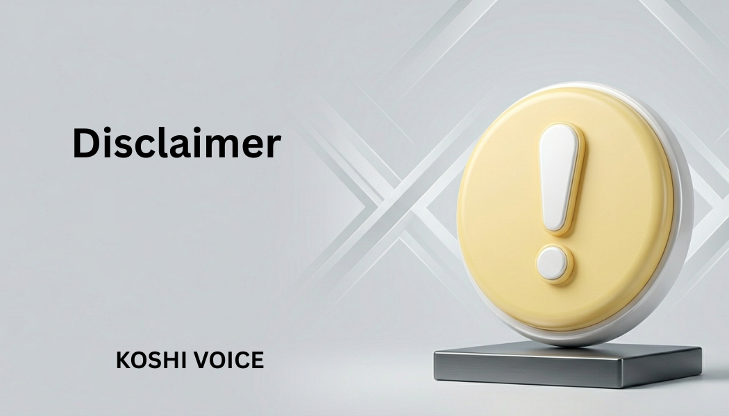 Koshi Voice disclaimer page banner image