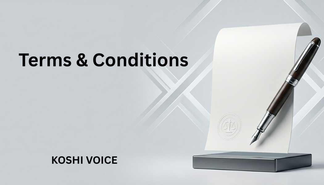 Koshi Voice terms and conditions page banner image