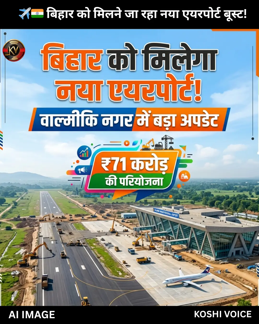 ✈️ बिहार को मिलने जा रहा नया एयरपोर्ट बूस्ट! वाल्मीकि नगर एयरपोर्ट परियोजना में बड़ा अपडेट