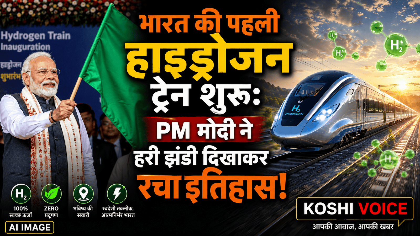 🚨 भारतीय रेलवे का ऐतिहासिक पल: PM मोदी ने देश की पहली हाइड्रोजन ट्रेन का किया उद्घाटन, दुनिया के गिने-चुने देशों में भारत शामिल!*🚨