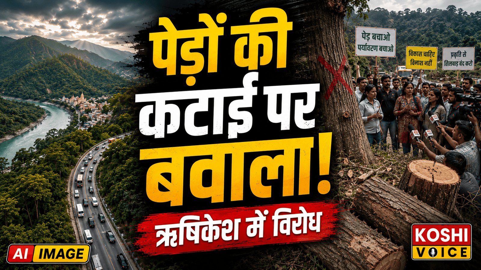 🚨 ऋषिकेश में पेड़ों की कटाई के खिलाफ विरोध, सड़क चौड़ीकरण को लेकर लोगों ने उठाई आवाज़