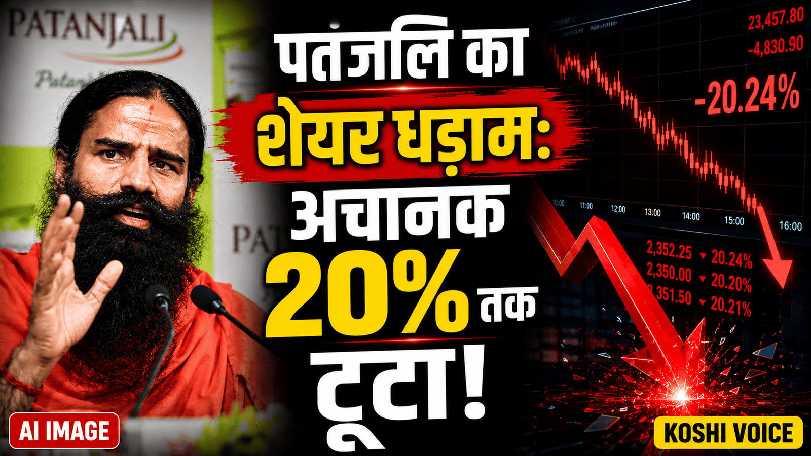 🚨 बाबा रामदेव की कंपनी को ये क्या हुआ? अचानक 20% तक टूटा पतंजलि फूड्स का शेयर, निवेशकों में मची भगदड़! 🚨
