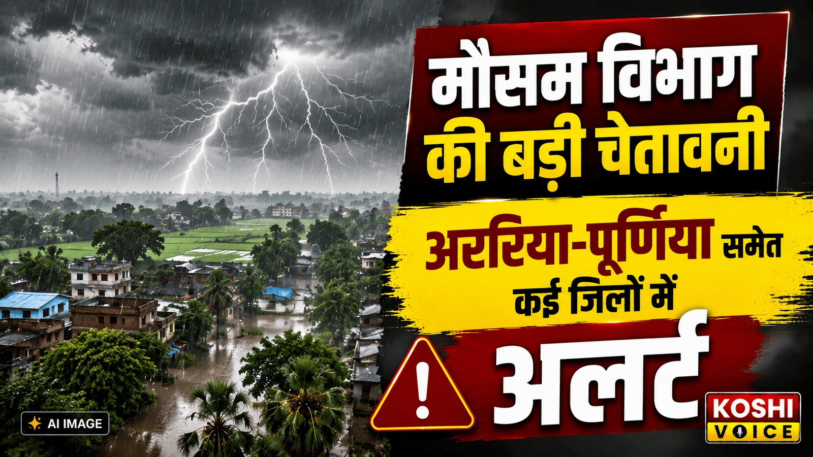 बिहार में मौसम विभाग का येलो अलर्ट: अररिया, पूर्णिया समेत कई जिलों में भारी बारिश की चेतावनी | Koshi Voice