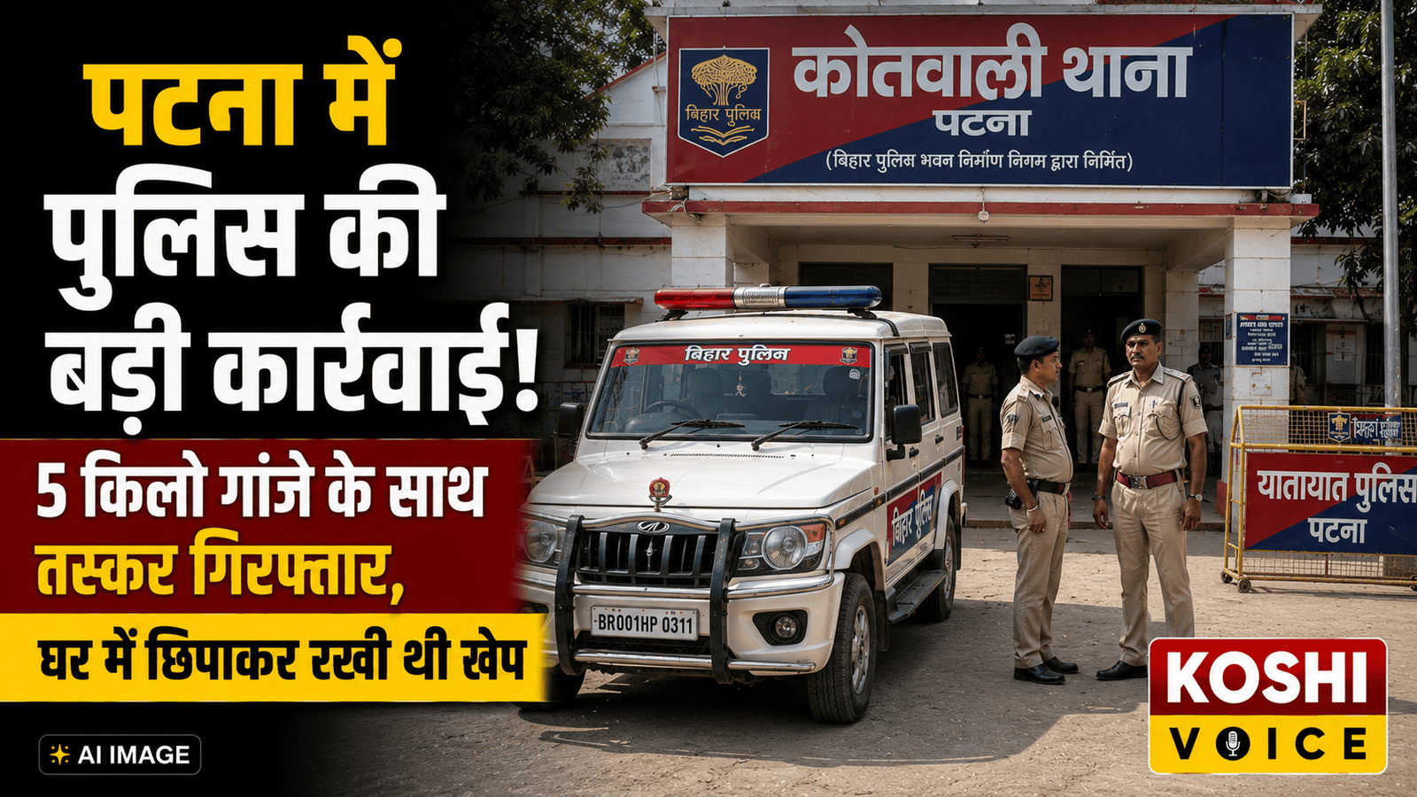 Patna Crime News: पटना के नदी थाना पुलिस का मादक पदार्थों के खिलाफ बड़ा एक्शन, 5 किलो गांजे के साथ आरोपी गिरफ्तार