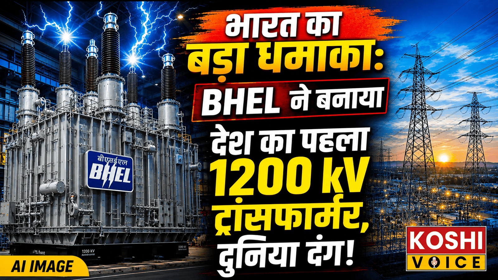 🚨मेक इन इंडिया’ का नया कीर्तिमान: BHEL ने बनाया देश का पहला 1200 kV अल्ट्रा-हाई वोल्टेज ट्रांसफार्मर!🚨