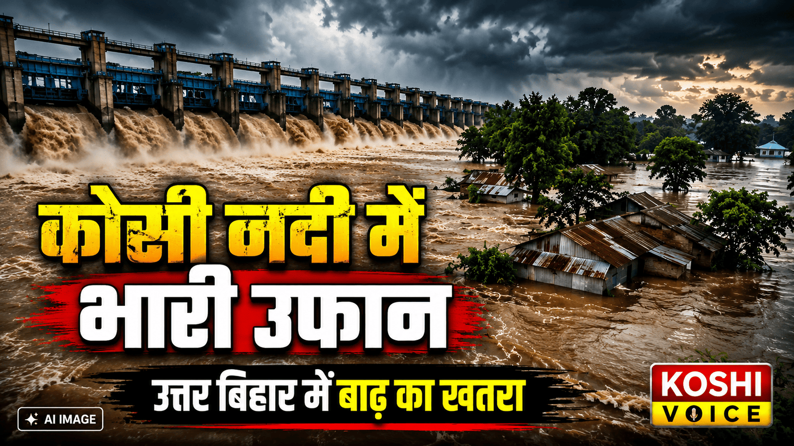 कोसी नदी में उफान: नेपाल में भारी बारिश के बाद बराज से छोड़ा गया पानी, उत्तर बिहार में बाढ़ का खतरा | Koshi Voice