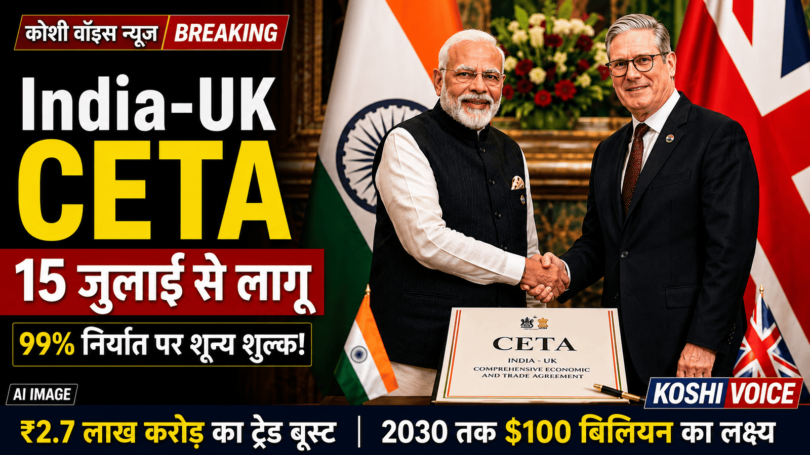 India UK CETA Free Trade Agreement comes into effect boosting bilateral trade and exports