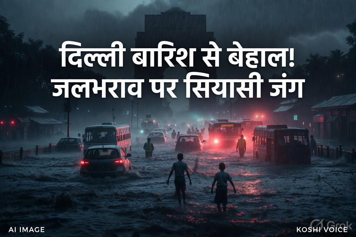 🚨 दिल्ली बारिश से बेहाल! सड़कों पर जलभराव, AAP-BJP के बीच शुरू हुई सियासी जंग