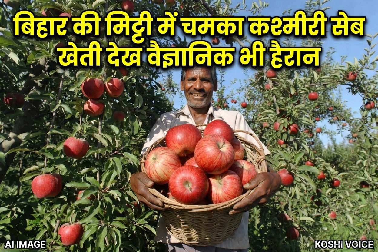 बिहार के सारण में कृषि क्रांति! सफलतापूर्वक हुआ कश्मीरी ‘पंचमुखी सेब’ का ट्रायल, अब किसान होंगे मालामाल