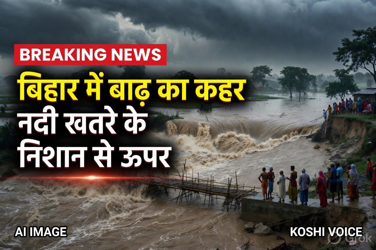 नेपाल में भारी बारिश से उत्तर बिहार पर मंडराया बाढ़ का खतरा, तिरहुत की नदियां उफान पर, अलर्ट जारी