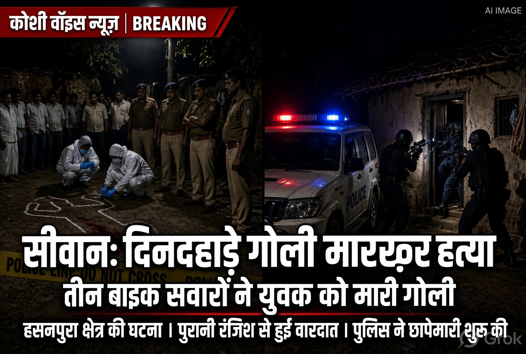 सीवान में दिनदहाड़े सनसनीखेज हत्या, तीन बाइक सवारों ने युवक को भुना