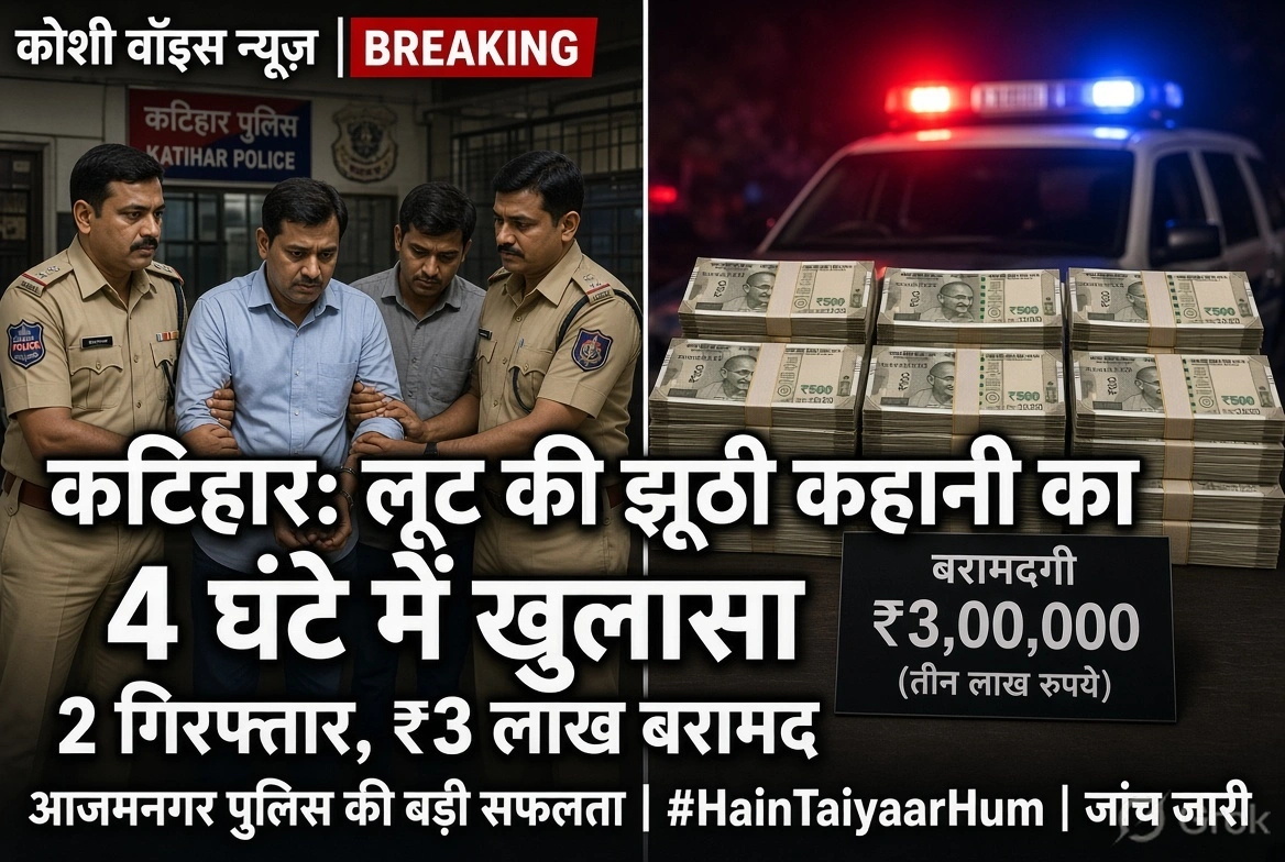 कटिहार में ₹3 लाख लूट का झूठा नाटक उजागर, 2 आरोपी अरेस्ट