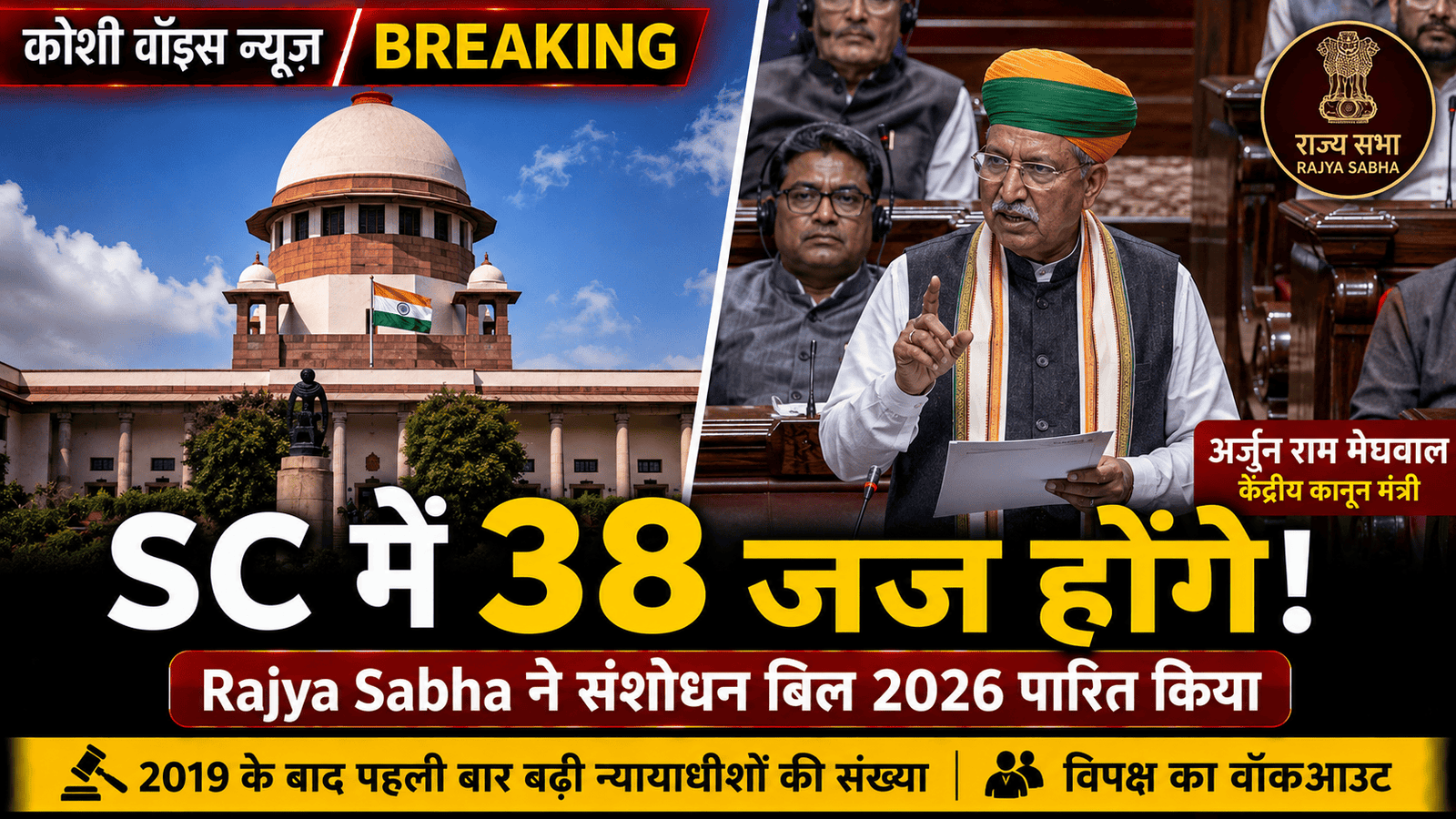 सुप्रीम कोर्ट में अब 38 होंगे जज, संसद से बिल पारित