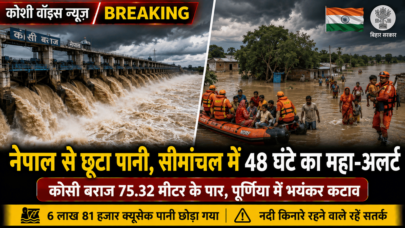 नेपाल से छूटा पानी, सीमांचल में 48 घंटे का महा-अलर्ट