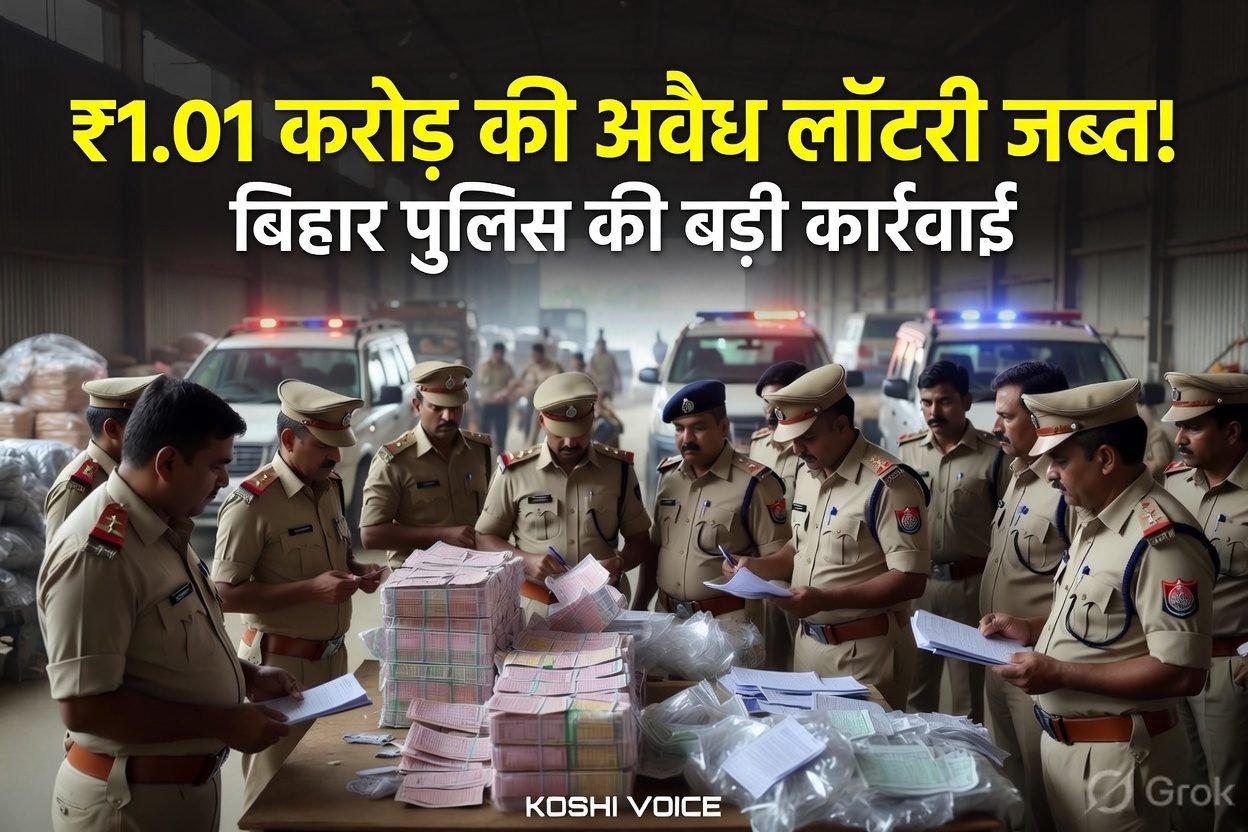 किशनगंज में 1.01 करोड़ की अवैध लॉटरी जब्त, 5 पर FIR