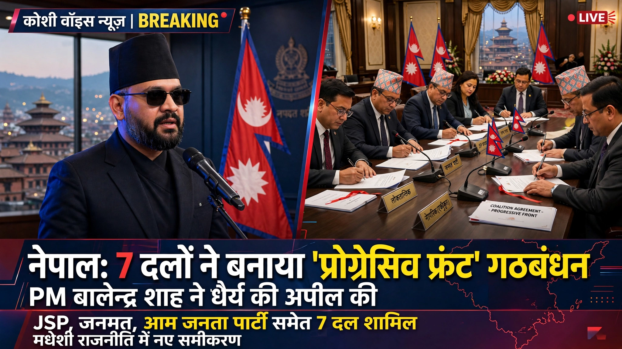 नेपाल: 7 दलों ने बनाया 'प्रोग्रेसिव फ्रंट', PM बालेन्द्र शाह की अपील