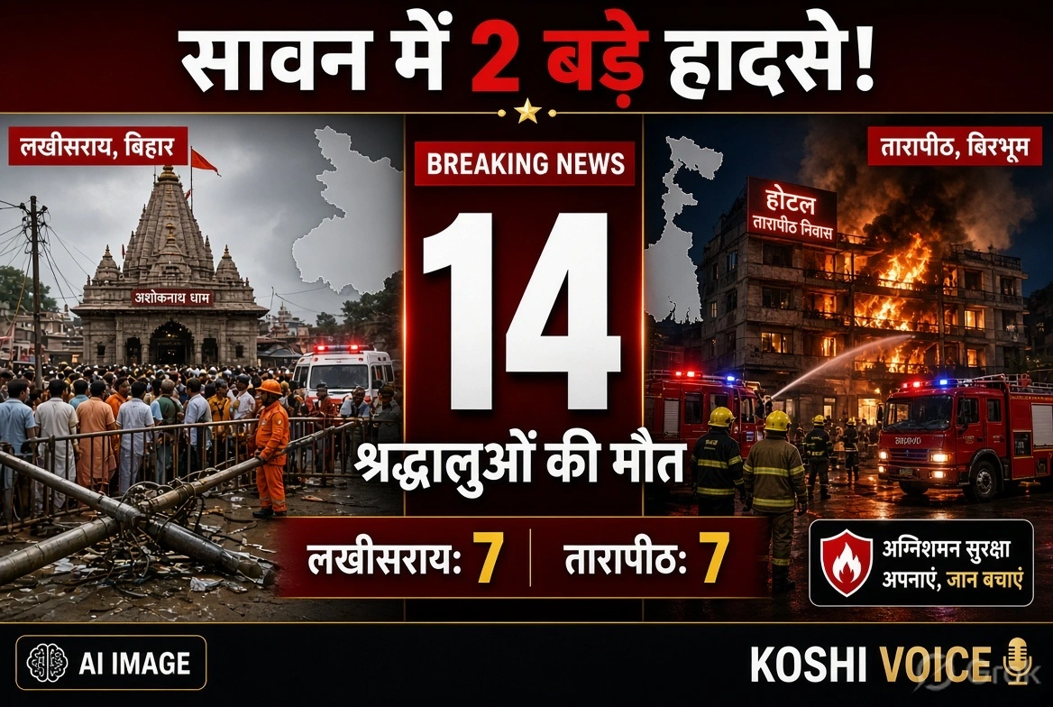 सावन तीसरे सोमवार: लखीसराय भगदड़ और तारापीठ अग्निकांड में 14 श्रद्धालुओं की मौत