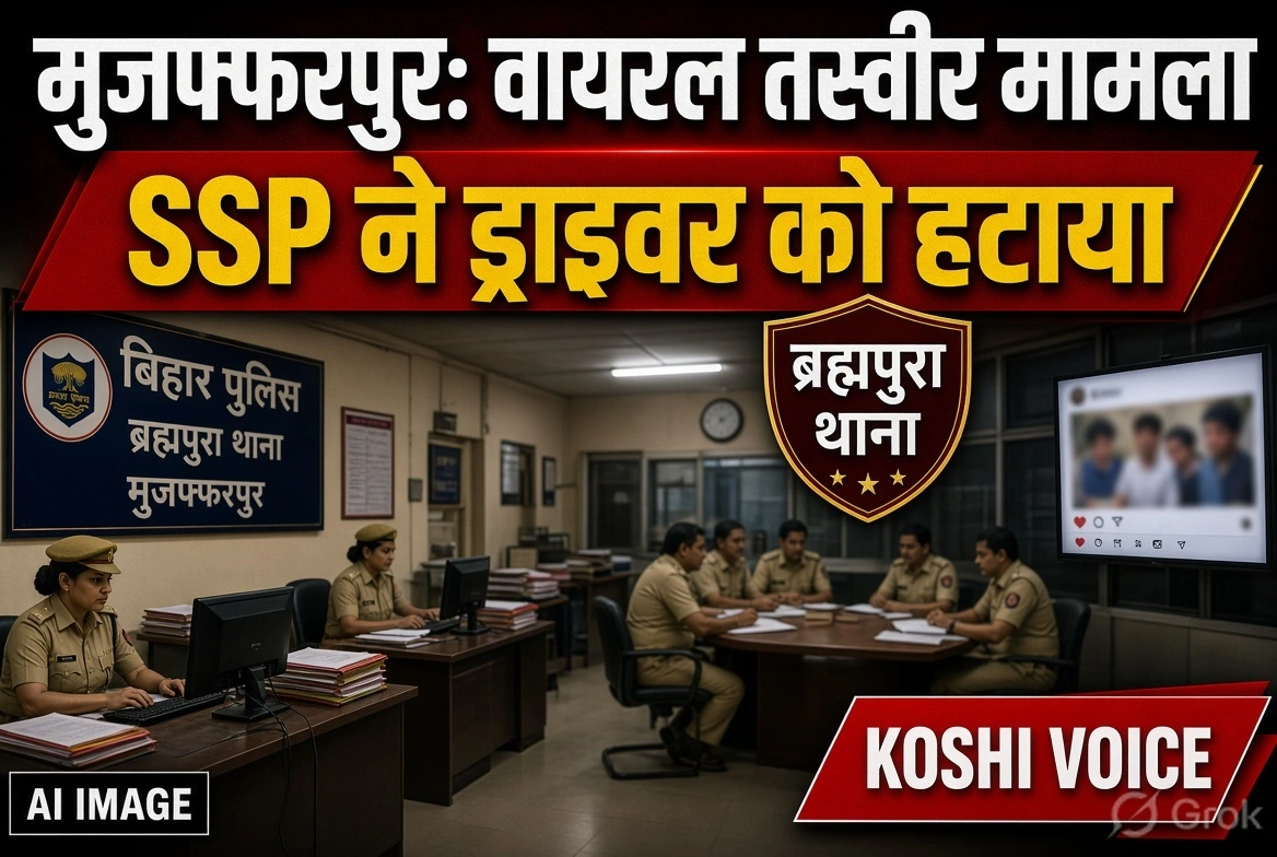मुजफ्फरपुर: महिला पुलिसकर्मियों के साथ चाय पार्टी की वायरल तस्वीर पर एक्शन, SSP ने निजी ड्राइवर को किया बर्खास्त