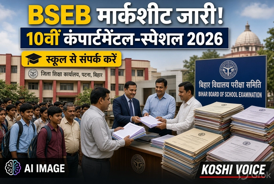 BSEB 10वीं कंपार्टमेंटल व स्पेशल परीक्षा 2026 की मार्कशीट जारी, छात्र स्कूल से करें संपर्क