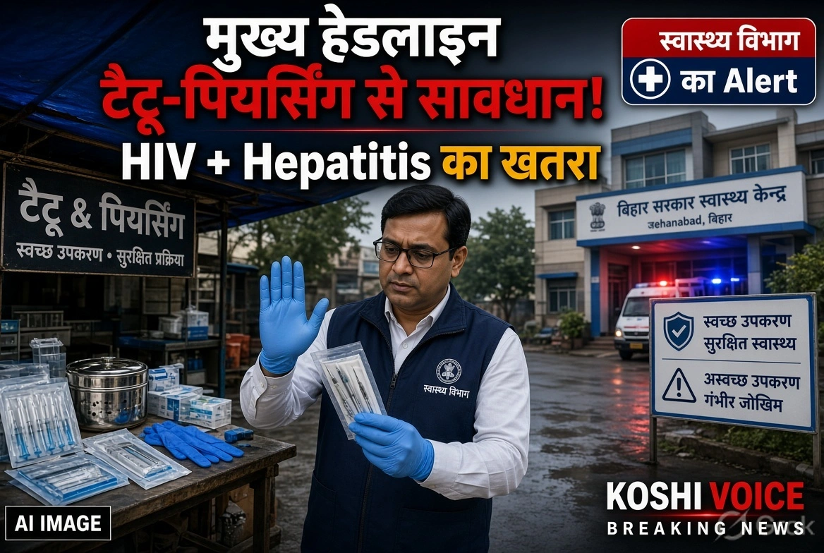 जहानाबाद में हेल्थ अलर्ट: सड़क किनारे टैटू और पियर्सिंग से एचआईवी-हेपेटाइटिस का खतरा