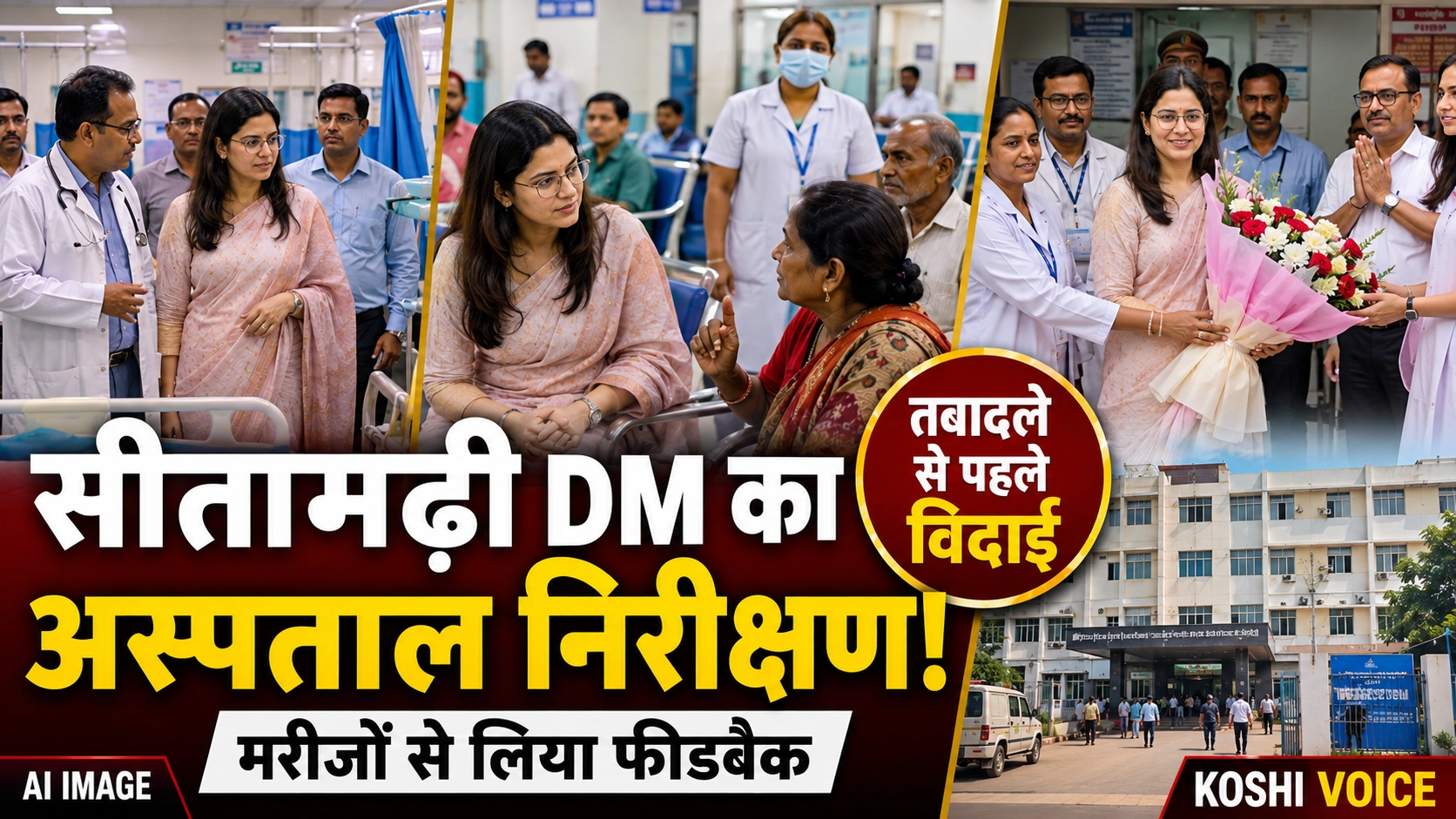 सीतामढ़ी DM रिची पांडे का तबादले से पहले सदर अस्पताल का औचक निरीक्षण, मरीजों से लिया फीडबैक