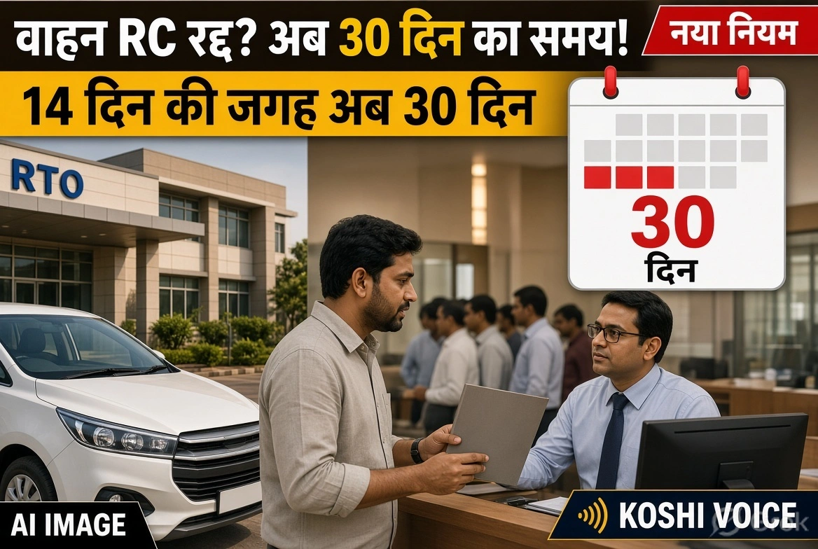 वाहन पंजीकरण रद्द होने पर अब 30 दिन का समय, RC जमा करने का नया नियम लागू