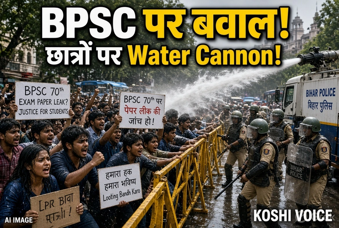BPSC परीक्षा विवाद: पटना में छात्रों का प्रदर्शन, पुलिस का जल-कैनन और लाठीचार्ज, 25 छात्र हिरासत में