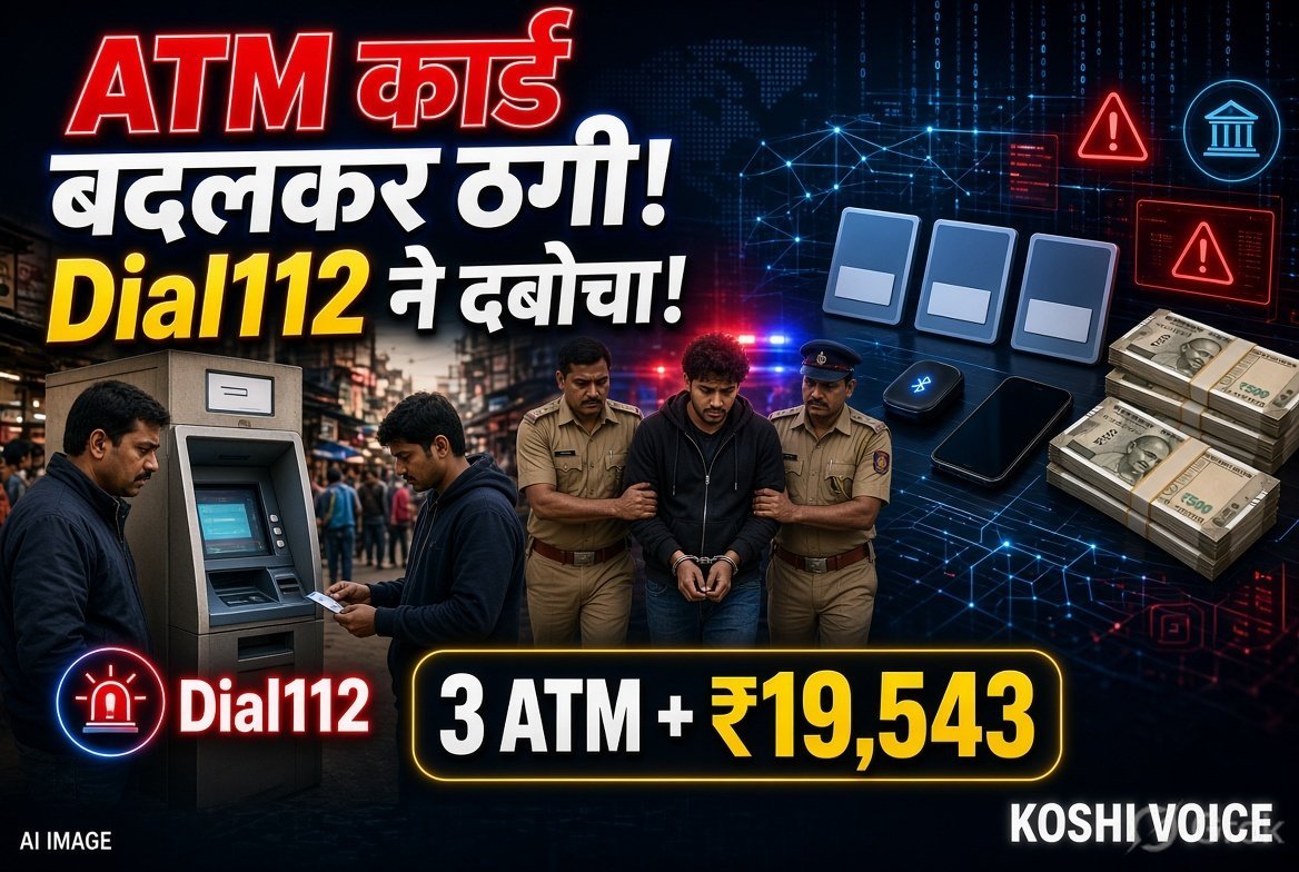 गोपालगंज: ATM कार्ड बदलकर निकासी की कोशिश, #Dial112 की सूझबूझ से साइबर अपराधी गिरफ्तार