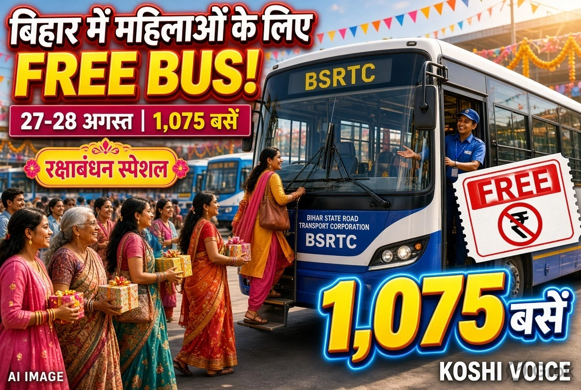 बिहार सरकार की बड़ी सौगात: रक्षाबंधन पर महिलाओं के लिए 1,075 बसों में मुफ्त यात्रा की घोषणा